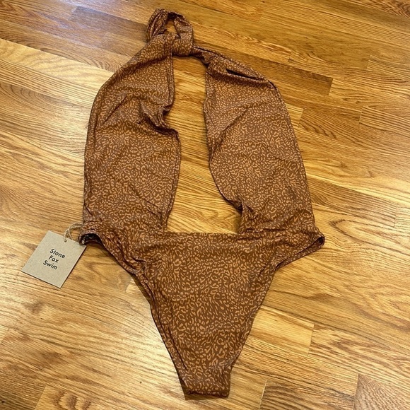 Stone Fox Swim Other - New Stone Fox Swim wild cat leopard/cheetah Azalea One Piece size xl women’s